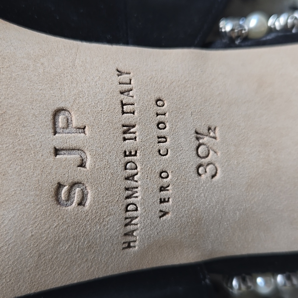 SJP by Sarah Jessica Parker Black Satin Slingback Heels - Picture 12 of 13